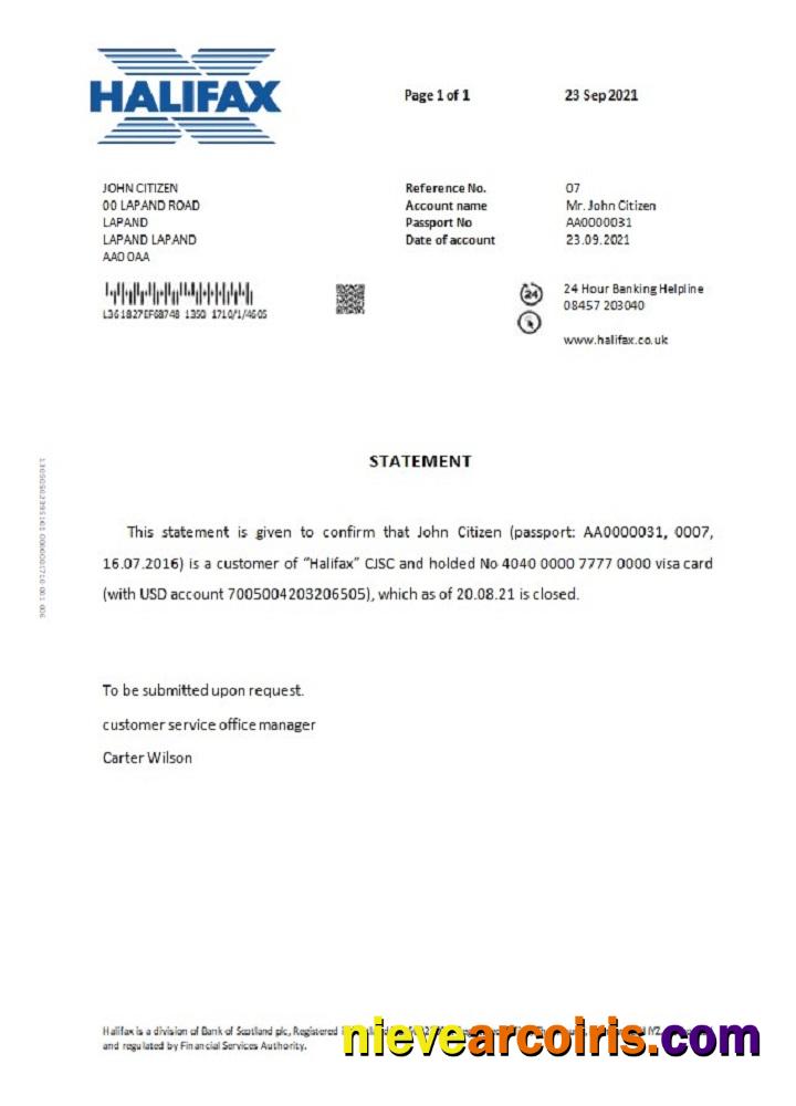 United Kingdom Halifax closure reference